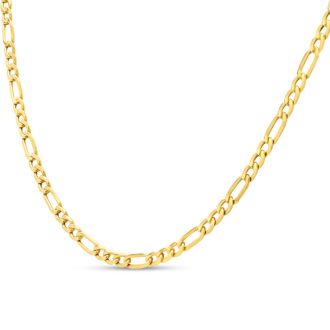 Estate Jewelry 3.2mm Figaro Link Chain In 10 Karat Yellow Gold, 22 Inches