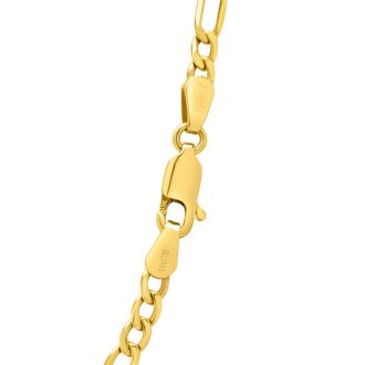 Estate Jewelry 3.2mm Figaro Link Chain In 10 Karat Yellow Gold, 22 Inches