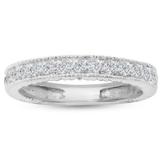 Estate Jewelry 1/2 Carat Diamond Fancy Milgrain Band, Size 5.5