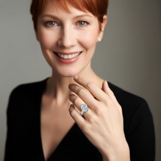 5 Carat Oval Shape Lab Grown Diamond Ring With Matching Band In Platinum, Solitaire Bezel Setting