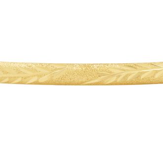 10 Karat Yellow Gold Flexible Diamond Cut Bangle Bracelet, 7 Inches