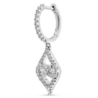 Estate Jewelry 3/8 Carat Diamond Infinity Dangle Earrings In White Gold