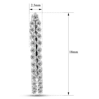 Estate Jewelry Double Row 1/2 Carat Diamond Hoop Earrings In White Gold