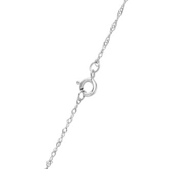 Estate Jewelry Diamond & Sapphire Cross Necklace In 14 Karat White Gold, 18 Inches