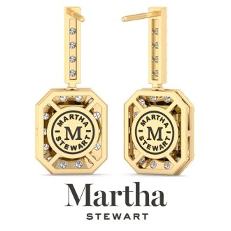 Martha Stewart 6 Carat Emerald Cut Fancy Yellow Lab Grown Diamond Drop Earrings In 14 Karat Yellow Gold