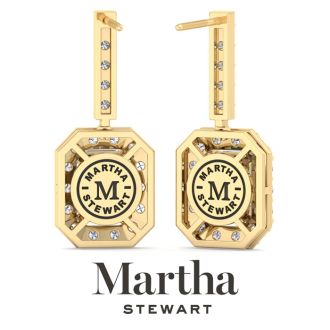 Martha Stewart 8 Carat Emerald Cut Lab Grown Diamond Drop Earrings In 14 Karat Yellow Gold