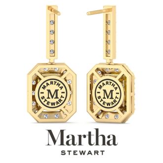 Martha Stewart 8 Carat Emerald Cut Fancy Yellow Lab Grown Diamond Drop Earrings In 14 Karat Yellow Gold