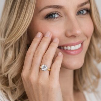 2 Carat Round Shape Lab Grown Diamond Ring In 14K Yellow Gold, Solitaire