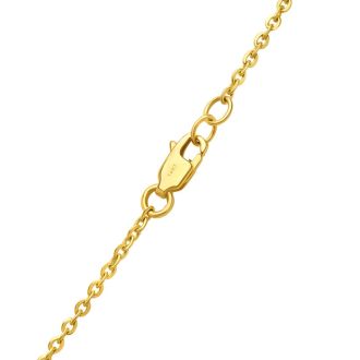 Estate Jewelry 8 1/2 Multi Color Lab Grown Diamond Necklace in 14K Yellow Gold, 16 Inches