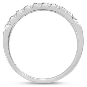 1/4 Carat Diamond Wedding Band In 14 Karat White Gold