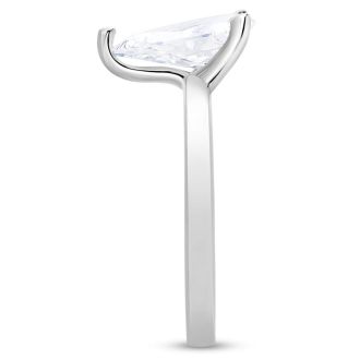 Estate Jewelry 1 3/4 Carat Natural Diamond Pear Shape Solitaire Engagement Ring In Sterling Silver, Size 7