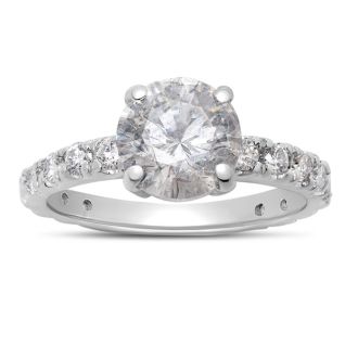 Estate Jewelry 1 3/4 Carat Natural Diamond Engagement Ring In 14K White Gold, Size 6