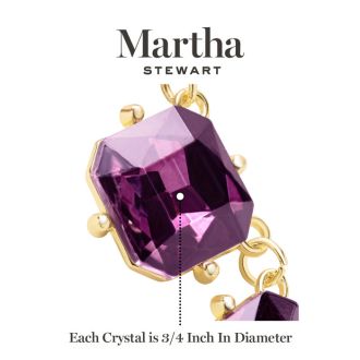 Martha Stewart Cushion Crystal Statement Necklace, Purple
