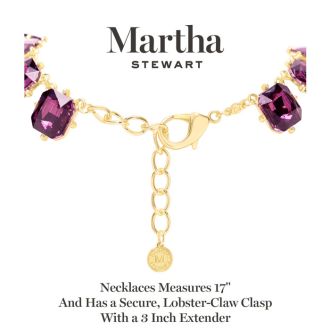 Martha Stewart Cushion Crystal Statement Necklace, Purple