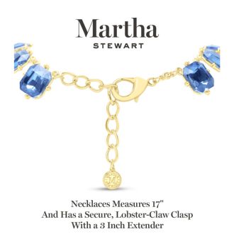 Martha Stewart Cushion Crystal Statement Necklace, Blue