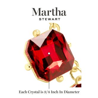 Martha Stewart Cushion Crystal Statement Necklace, Red