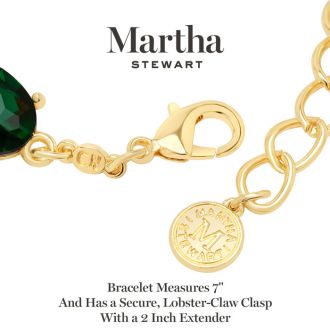 Martha Stewart Oval Crystal Statement Bracelet, Green