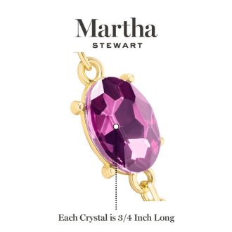 Martha Stewart Oval Crystal Statement Necklace, Purple