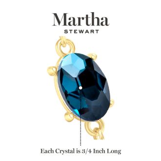 Martha Stewart Oval Crystal Statement Necklace, Blue