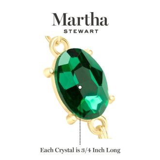 Martha Stewart Oval Crystal Statement Necklace, Green