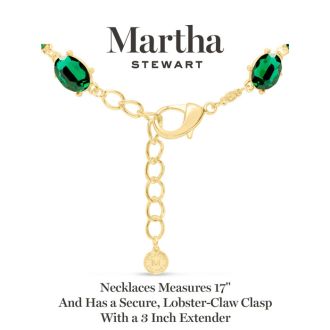 Martha Stewart Oval Crystal Statement Necklace, Green