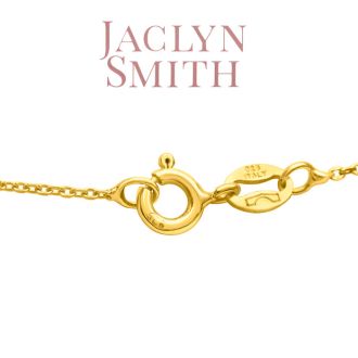 Jaclyn Smith 1/4 Carat Moissanite Solitaire Necklace In Yellow Gold With Free Chain