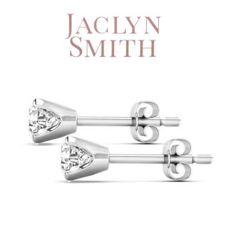 Jaclyn Smith 1 Carat Moissanite Stud Earrings In White Gold.  Fiery Amazing And Look Exactly Like Diamond!