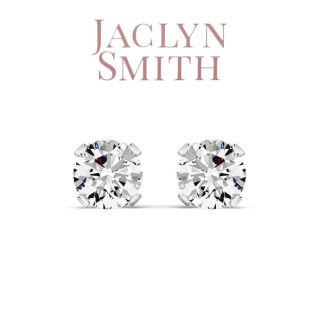 Jaclyn Smith 2 Carat Moissanite Stud Earrings In White Gold 