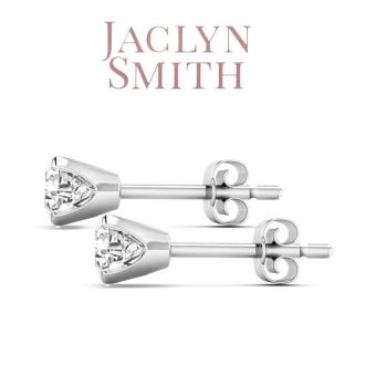 Jaclyn Smith 2 Carat Moissanite Stud Earrings In White Gold 