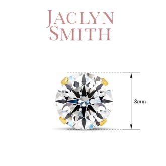 Jaclyn Smith 4 Carat Moissanite Stud Earrings In Yellow Gold. Big, Fiery, Fabulous! 