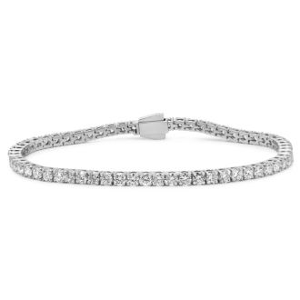 5.82 Carat Lab Grown Diamond Tennis Bracelet In Sterling Silver, 7 Inches