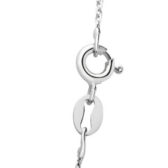 Estate Jewelry 3/8 Carat Real Diamond Heart Necklace In Sterling Silver, 18 Inches