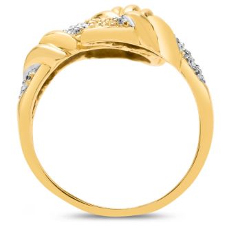 Estate Jewelry Sapphire And Diamond Vintage Wrap Ring In 14 Karat Yellow, Size 7