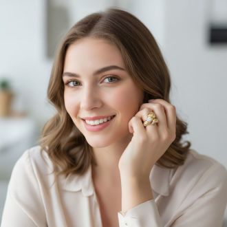 Estate Jewelry Sapphire And Diamond Vintage Wrap Ring In 14 Karat Yellow, Size 7