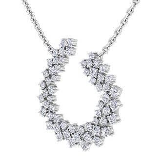 2 Carat Lab Grown Diamond Statement Necklace In Sterling Silver, 18 Inches