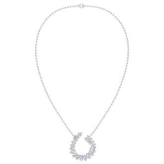 2 Carat Lab Grown Diamond Statement Necklace In Sterling Silver, 18 Inches