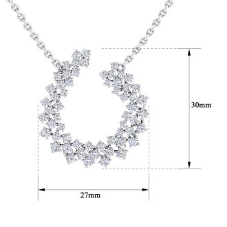 2 Carat Lab Grown Diamond Statement Necklace In Sterling Silver, 18 Inches