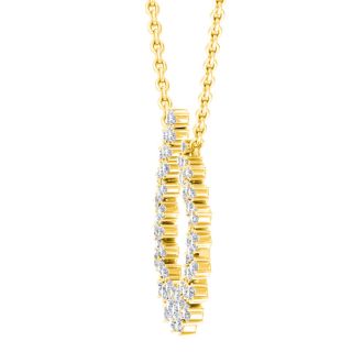 2 Carat Lab Grown Diamond Statement Necklace In Yellow Gold, 18 Inches