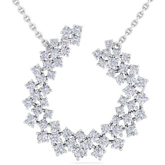 4 Carat Lab Grown Diamond Statement Necklace In Sterling Silver, 18 Inches