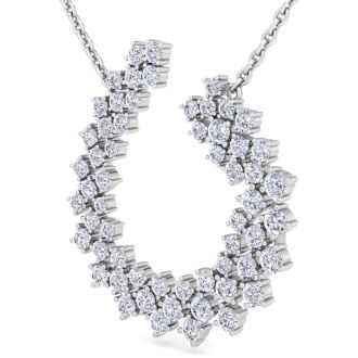 4 Carat Lab Grown Diamond Statement Necklace In Sterling Silver, 18 Inches