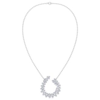 4 Carat Lab Grown Diamond Statement Necklace In Sterling Silver, 18 Inches