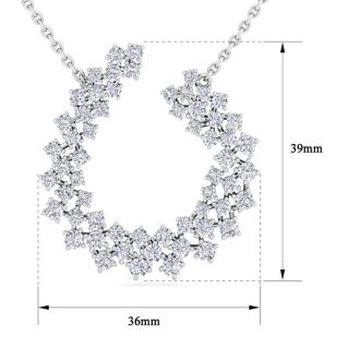 4 Carat Lab Grown Diamond Statement Necklace In Sterling Silver, 18 Inches