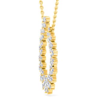 4 Carat Lab Grown Diamond Statement Necklace In Yellow Gold, 18 Inches