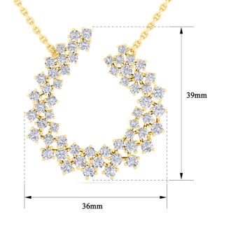 4 Carat Lab Grown Diamond Statement Necklace In Yellow Gold, 18 Inches