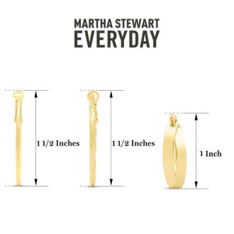 Martha Stewart Everyday Gold Large Hoop Earrings Set of 3