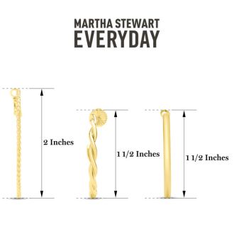Martha Stewart Everyday Gold Twisted Hoop Earrings Set of 3