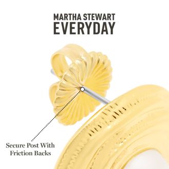 Martha Stewart Everyday Thick Pearl Stud Earrings In Gold