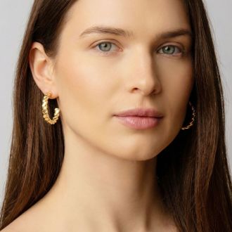 Martha Stewart Everyday Cord Hoop Earrings In Gold