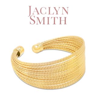 Jaclyn Smith Luminescent Wide Gold Cuff Bracelet
