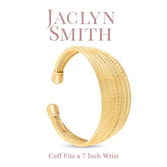 Jaclyn Smith Luminescent Wide Gold Cuff Bracelet